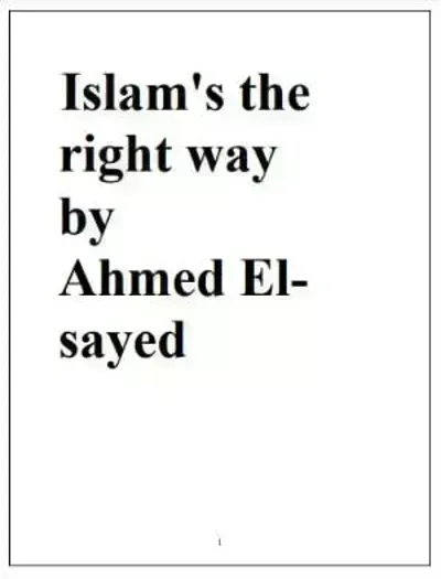 Islam is the right way 